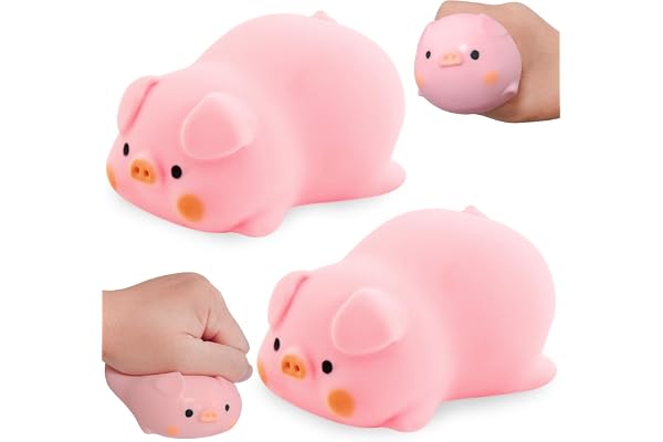 OPEIXSAYKOC Cochon Anti Stress 2 Pièces, Jouet à Presser Cochon, Squeeze Jouet, Cochon Jouet Anti-Stress, Cochon de Décompression Créatif, Squeeze Antistress Jouets pour Enfant Adulte