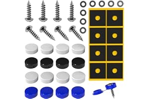 GENMAG® Tapones y Tornillos para Matricula | Portamatriculas Coche [Legal & Universal] Soporte Matricula Coche con Tornillos y Tapas | Porta Matriculas para Coches | Portamatriculas Moto y Remolque
