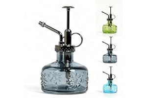 Bamworld Watering Can Glass Mister, 180ml Vintage Decorative Gray Indoor Watering Can for Succulents, Herbs and Houseplants