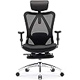 SIHOO Office Chair Ergonomic with Footrest, Breathable Mesh Design High Back Computer Chair, Adjustable Headrest and Lumbar Support (Black)