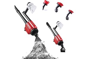 FEELGLAD Upgraded Electric Gravel Cleaner Fish Tank, 6 in 1 Sludge Extractor, Tank Siphon, Water Changer, Sand Cleaner, Water Flow, Water Shower, 18.5"-45.27" Syphon Fish Tank Vacuum Cleaner, 28W, 1800L/h