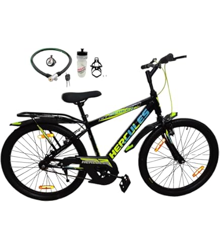 Hercules Dynamite ZX Bicycle 24T Black with Green : Amazon