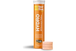 fourfive Hydration Tablets (Orange & Mango) Low Calorie Vitamin Electrolytes, Vegan, Magnesium & Calcium, Sports Hydration - 1x20 Effervescent Tablets