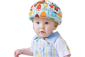 XEMZ Baby Safety Helmet, Soft Comfortable Baby Safety Protective Cap, Adjustable Size Infant Head Protective Hat, for Baby from 6 Months - 6 Years Old to Learn to Crawl, Walk, Run & Play (Blue Woodpecker)