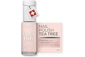 PODERM Swiss-Made Antifungal Nail Polish – Powder Pink | Breathable Treatment with Tea Tree, Silicon & Biotin | Strengthens, Repairs & Conceals Yellow, Brittle & Damaged Nails | Podiatrist-Developed