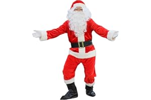 MYSTELLA Costume Babbo Natale Adulto Uomo Vestito Babbo Natale Unisex Santa Claus Christmas Suit Cosplay