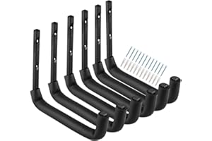 HEAVDACE Ganchos de garaje, ganchos de garaje resistentes de 10 pulgadas, ganchos de almacenamiento de montaje en pared para herramientas de jardín, escaleras, bicicletas, artículos voluminos