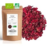Organic Hibiscus Flowers - Whole Dried Flowers and Bulk Cut - 200g (80 cups) - 100% Organic Farming - Mes-Thés