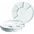 Mäser Fondueteller 4er Set 24 cm, Porzellan, Weiß