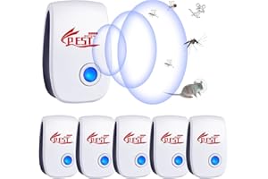 YRHWS Ultraschall Schädlingsbekämpfer, 6 Stück Mäuseabwehr Mäusevertreiber Ultraschall, Insektenschutzmittel Milbenstecker Pest Control Repeller für Kakerlaken Mäuse Fliegen Mücken Spinnen