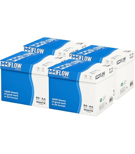 Carta A4 Per Ufficio - 75 Gr/m&sup2; | Confezione Da 20 Risme (10.000 Fogli) | Ideale Per Stampante E Fotocopie