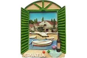 WEDARE MAGNET SOUVENIR Aimant de réfrigérateur 3D en forme de fenêtre de Croatie - Souvenir de voyage - Décoration de maison et de cuisine - Aimant de réfrigérateur de Chine