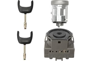GNXfixt Interrupteur d'allumage, bloc baril, interrupteur d'allumage pour Fiesta MK5 Focus MK1 Fusion Mondeo MK3 Transit Connect Transit MK6, serrure à cylindre avec 2 clés