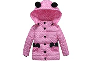 SOLU DAY8 Vêtements Bébé Fille Hiver Manteau Fille Enfant Chaud Parka 1-4 Ans Veste À Capuche Blouson en Coton Enfant À Pois Automne