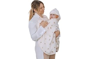 ÜneeQbaby Toalla sin Manos para Baño de Bebés y Niños | Toalla con Capucha de Algodón 100% | Delantal para Baño Seguro | Regalo Ideal para Recién Nacidos