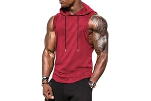 Babioboa Herren Tank Top Workout Ärmelloser Hoodie Sport Fitness Muskelshirt Gym Kaputzenpullover ohne Taschen