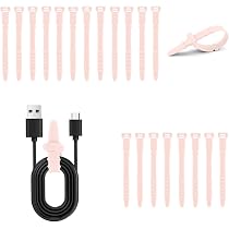 30 Stück Silikon Kabelbinder – Wiederverwendbar, Elastisch, Waschbar – Für Ladekabel, Kopfhörer & Büro-Organisation