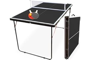‎MUWO MUWO Indoor Faltbare Mini-Tischtennisplatte, Robustes Stahlgestell. Kompakt, mit Tragegriff. 137 × 76 cm, inkl. Netz, Zwei Schläger und Tischtennisball