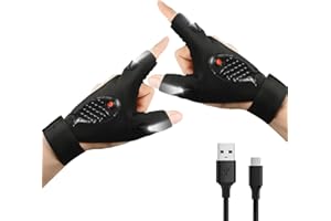 ZYNXEL Regalos Originales para Hombres, Ideas de Gadgets para Papá, Guantes LED para Pesca y Outdoor, Regalos para Amigo Invisible, Útil Regalo para Navidad, Cumpleaños y Adviento, Luz Intensa y Duradero