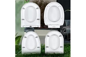 Mjukstängande toalettsits vit med snabb frigöring, enkel toppfästning, standard Loo toalettstolar oval, D-formad/V-formad, un