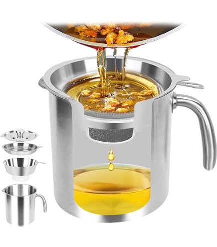 Casserole Filtre à Huile En Inox 304 - Avec Tamis Amovible Et Panier Frite - Économique Et Facile à Nettoyer