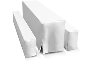 ‎TEXMAXX TEXMAXX® Bierzeltgarnitur 3-teiliges Set - 50 cm x 220 cm in Weiß / 2 Bierbank & Biertisch Auflage/Hussen für Biertisch und Bierbank