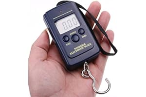 GIDENFLY Fishing Scales 88 Lbs/40kg Electronic Weighing Balance Digital Hanging Hook Scale Backlit Screen With 1.26"x0.79"LCD Display, 2 AAA Batteries For Hunting Postal Kitchen (3.35x1.97x0.79 In)