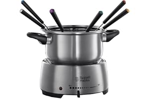 Russell Hobbs fondue set, gryta i rostfritt stål, 6 gafflar, rostfritt stål, 1200W, Fiesta 22560-56