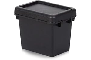 Wham Bam Heavy Duty Lot de 6 boîtes de recyclage avec couvercle Noir 2,3 l 19,50 x 14 x 16 cm