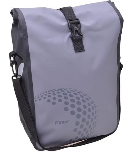Filmer, 49611, Fahrradtasche Trekking für Gepäckträger, Inhalt: 25 Liter, 100% wasserdicht, Zollverschluss, Schultergurt und Tragegriff, Maße: 565 x 300 x 150 mm Sport & Freizeit
