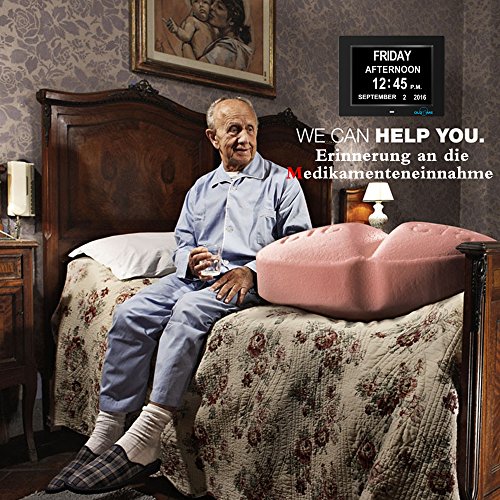 OLDTIME® 8″ Digitaler Kalender Tag Uhr Für Demenz Alzheimerkranke/sehschwachen Gelesen Werden. (Alzheimeruhr ) Große Zeitanzeige . Sehr Gut Geeignet Für ältere -Schwarz - 9