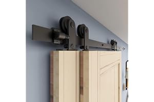 ETIASQSA 305cm/10FT Bypass Quincaillerie De Porte Coulissante Kit Porte Coulissante Rail pour système de quincaillerie à double porte