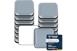VABNEER Möbelgleiter selbstklebend, 16 Stück PTFE Teflongleiter für schwere Möbel und Stühle, Eckige Möbelschieber mit 20x20mm für Teppich, Laminat, Parkett & Fliesen