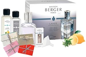 LAMPE BERGER Paris Starterset FRÜHLINGSFRISCHE eckig (inkl. 2 Düfte) 250ml Neutral,250ml Zitronen Verbene - inkl. 1 Überraschungskarte von Langelütje I das Original I Deine Lampe - Dein Duft