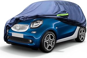 Svnqney Autoabdeckplane 10 Schichten Vollgarage Autoabdeckung Vollgarage Staubdicht Wasserdicht Autohülle Autoplane Car Cover für smart fortwo 2006-2022