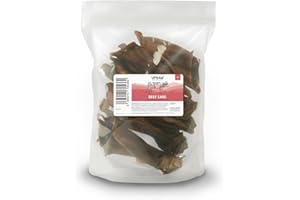 UPRAW Beef Ears - Naturally Air-Dried Dog Treats Chews - Long Lasting, Healthy, Grain Free & High in Protein (x10)