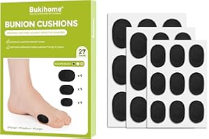 Bukihome Cuscinetti per bunion，27 pezzi Centro antiaderente per pelli sensibili, protezioni in fustagno per proteggere i piedi di uomini e donne,Black