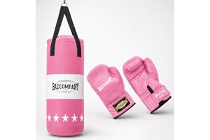Bad Company boxningsset för barn och tonåringar upp till 12 år I boxningssäck med upphängning 55 x 25 cm och boxningshandskar barn 8 oz I boxningssäck set barn hängande