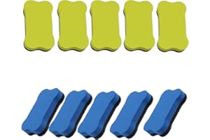 XINXINLOVEE Whiteboard Schwamm 10 Stück 2 Farben, Whiteboard Schwamm Magnetisch, Whiteboard Radiergummi für Trockenreinigung auf vielen Oberflächen, Whiteboard Radierer für Whiteboards, Tafeln und Glas