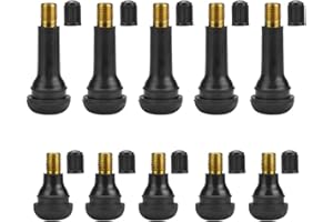RMENOOR 10 PCS Valve Pneu Voiture Tubeless Valve Auto de Caoutchouc Capuchon Pneu Voiture Remplacement Caoutchouc Valve Valve Pneu Voiture Enfichables TR412/TR41 Valve de Voiture pour Voiture Noir
