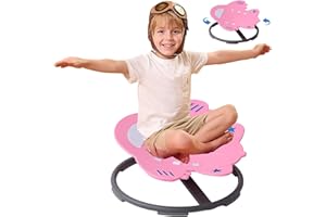 BABAMU Sensorischer Stuhl Autismus Sensorische Produkte Sensorisches Spielzeug Sensorischer Spinnstuhl Autismus Spinnstuhl für Kinder Drehstuhl Training Körperkoordination (Rosa)