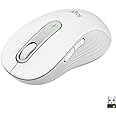 Logitech Signature M650 L Full Size Wireless Mouse - For Large Sized Hands, 2-Year Battery, Silent Clicks, Customisable Side Buttons, Bluetooth, for PC/Mac/Multi-Device/Chromebook - Off-White