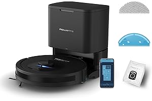 Rowenta X-PLORER Serie85+, Aspirateur robot laveur, 6000Pa, Détection laser 360°, Vidage automatique de la poussière, RR87D5FE, Noir