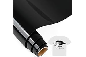 IModeur 5 Ft vinilo textil Negro - 30,5 x 153 cm vinilo Negro para Cricut Maker, Silhouette Cameo, vinilo textil termoadhesivo para ropa, gorras, pantalones, otros tejidos