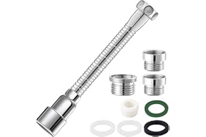 VIMMVID Prolunga per rubinetto, tubo per rubinetto a 360 gradi, 20 cm, larghezza di applicabilità, prolunga per il collegamento dell'acqua, prolunga per il rubinetto della cucina, per WC