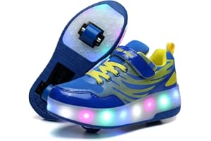 SILY LIFE Light up Trainers with Wheels,LED Shoes with Wheels, Girls LED Wheels Shoes Skates,Kids Roller Skate Trainers,USB Recharge .Kids'Gift for Party Birthday