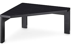 Navaris Regał narożny z bambusa – regał z drewna do kuchni i łazienki – regał narożny stojący na blat roboczy szafki biurowej – 1 poziom – organizer czarny