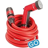 FITT YOYO Go Tubo Acqua da Giardino Estensibile per Irrigazione con Pistola Multigetto e Zainetto da Trasporto, Rosso, 10m