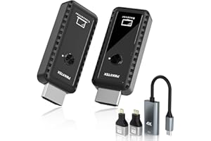 PWAYTEK Transmisor y Receptor HDMI inalámbrico, Plug and Play, Kit Extensor portátil Full HD para transmitir Video y Audio Desde el portátil para monitoreo