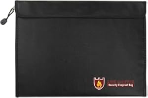 TsunNee Bolsa de documentos ignífuga, bolsa de documentos resistente al agua, bolsa de seguridad ignífuga, bolsa de seguridad contra incendios, 14.9 x 11.0 pulgadas, color negro